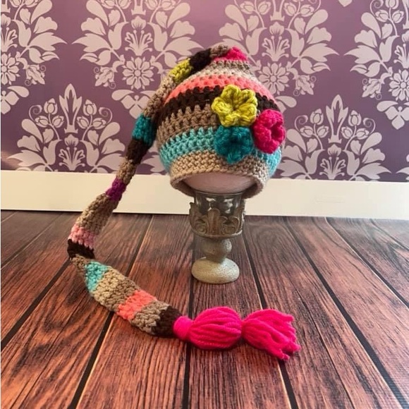 Crochet Striped Elf Stocking Hat - Picture 5 of 6